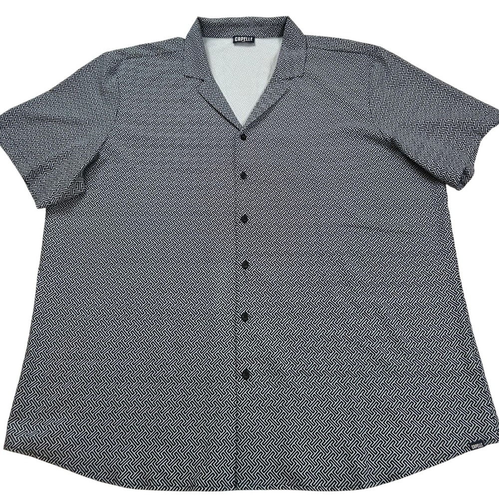CAPELLE Miami Mens 3XL Labrynith‎ Short Sleeve Button Up Shirt Big & Tall